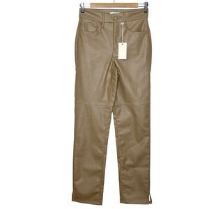 Good American Better Than Leather Good Boy Pants Warm Caramel Tan Womens 2/26